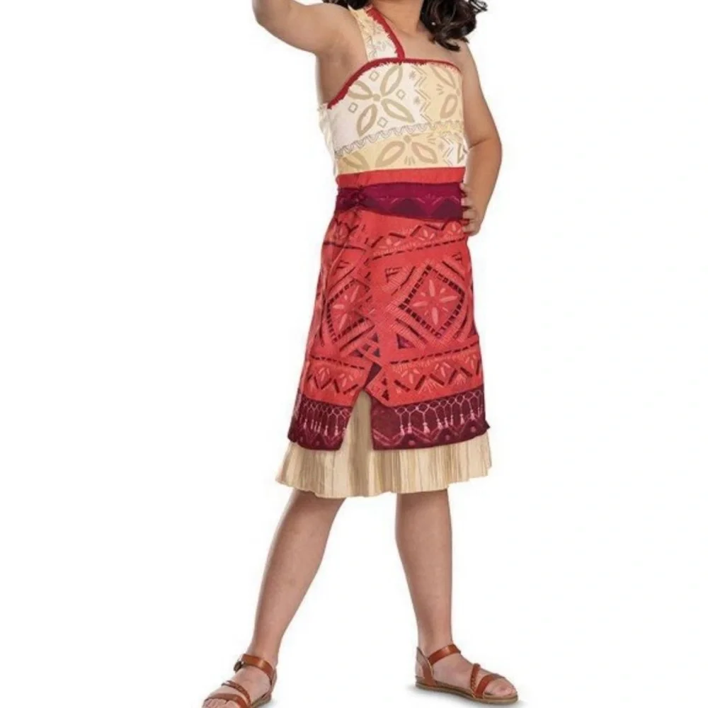 Disney Moana 2 Child Costume Girls Size 4-6X Disguise One Shoulder Dress New
